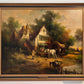 ✨ “At The Inn” by Henry T. Harvey – Vintage Oil Painting on Canvas, Framed