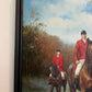 Fox Hunting Scene Oil Painting on Canvas Horses Hounds Equestrian Sporting Art