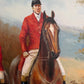 Fox Hunting Scene Oil Painting on Canvas Horses Hounds Equestrian Sporting Art