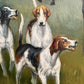 Fox Hunting Scene Oil Painting on Canvas Horses Hounds Equestrian Sporting Art