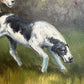 Fox Hunting Scene Oil Painting on Canvas Horses Hounds Equestrian Sporting Art