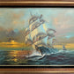 Preston Willis Large Original Marine Oil Painting Tall Ship Nautical Seascape