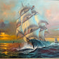 Preston Willis Large Original Marine Oil Painting Tall Ship Nautical Seascape