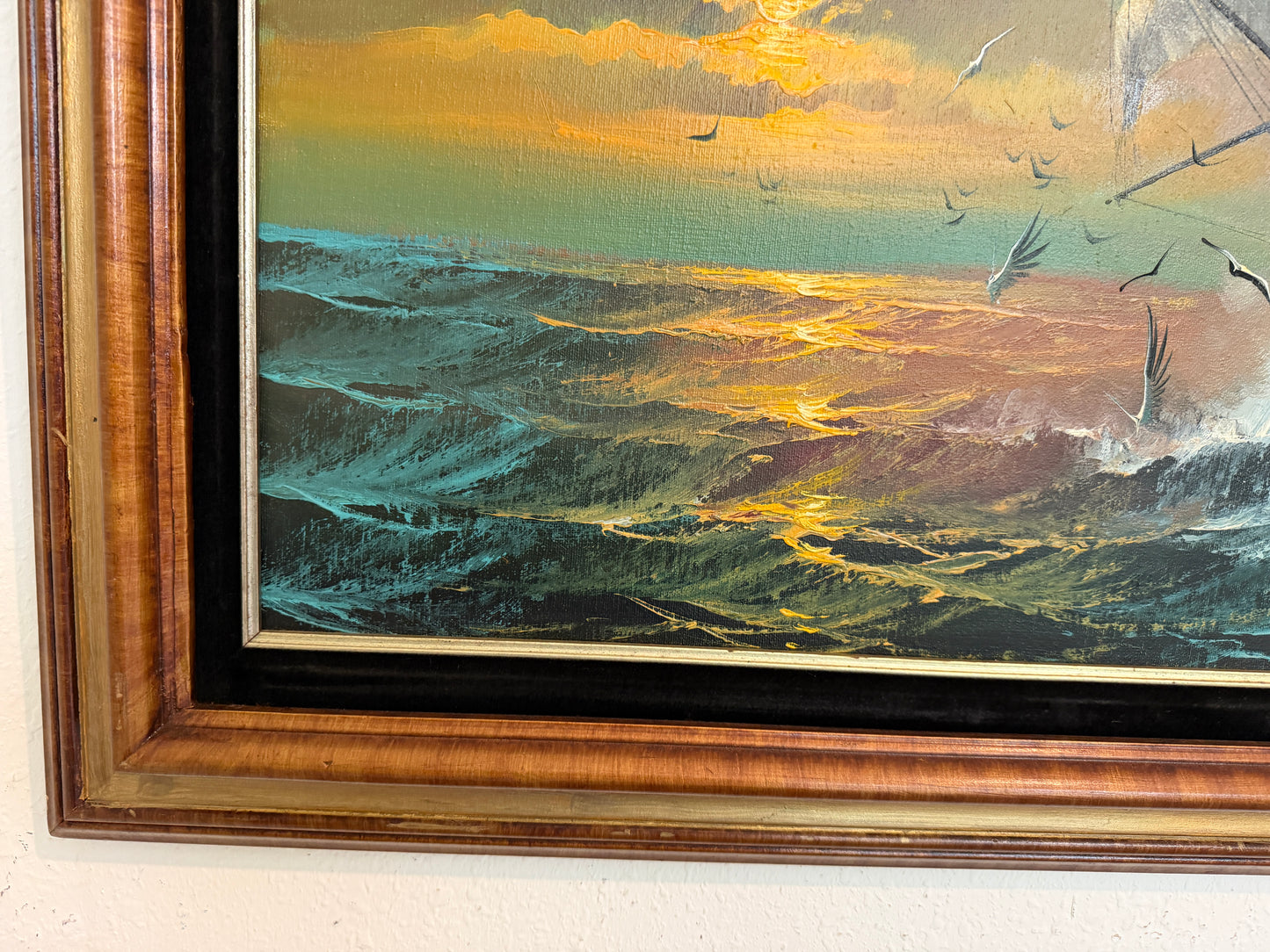 Preston Willis Large Original Marine Oil Painting Tall Ship Nautical Seascape