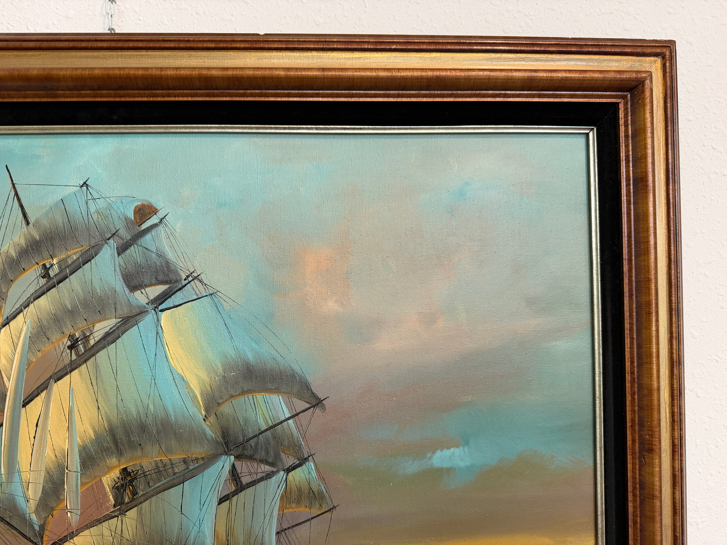 Preston Willis Large Original Marine Oil Painting Tall Ship Nautical Seascape