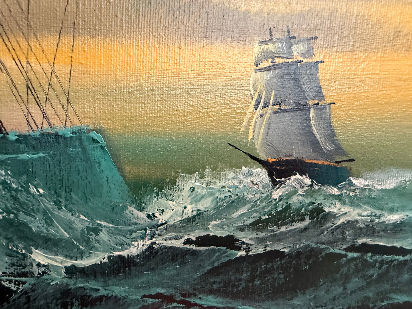 Preston Willis Large Original Marine Oil Painting Tall Ship Nautical Seascape