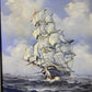 Boren Original oil painting on canvas, seascape, Sailing ship on the Sea, Framed