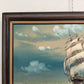 Large Vintage Signed Original Marine Oil Painting Tall Ship Nautical Seascape