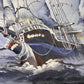 Boren Original oil painting on canvas, seascape, Sailing ship on the Sea, Framed