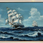 T.J. Lee Marine Seascape Oil Painting Tall Ships Ocean Waves Nautical Framed