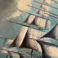 Renato Longanesi - Original Vintage Oil Painting Clipper Ship Stormy Sea Framed