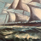 Renato Longanesi - Original Vintage Oil Painting Clipper Ship Stormy Sea Framed