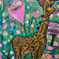 Original Large Painting on Board , Titled "Funny Giraffe" by Serg Graff, COA