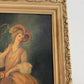 Antique Oil Portrait Young Woman European Lady Gilt Frame 19th Century