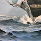 Herison J. original painting on canvas, Seascape, Sailing Ship, Gorgeous Frame