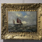 HANS WACKER-ELSEN Germany (1868-1958) Antique oil on canvas Seascape, Gold Frame