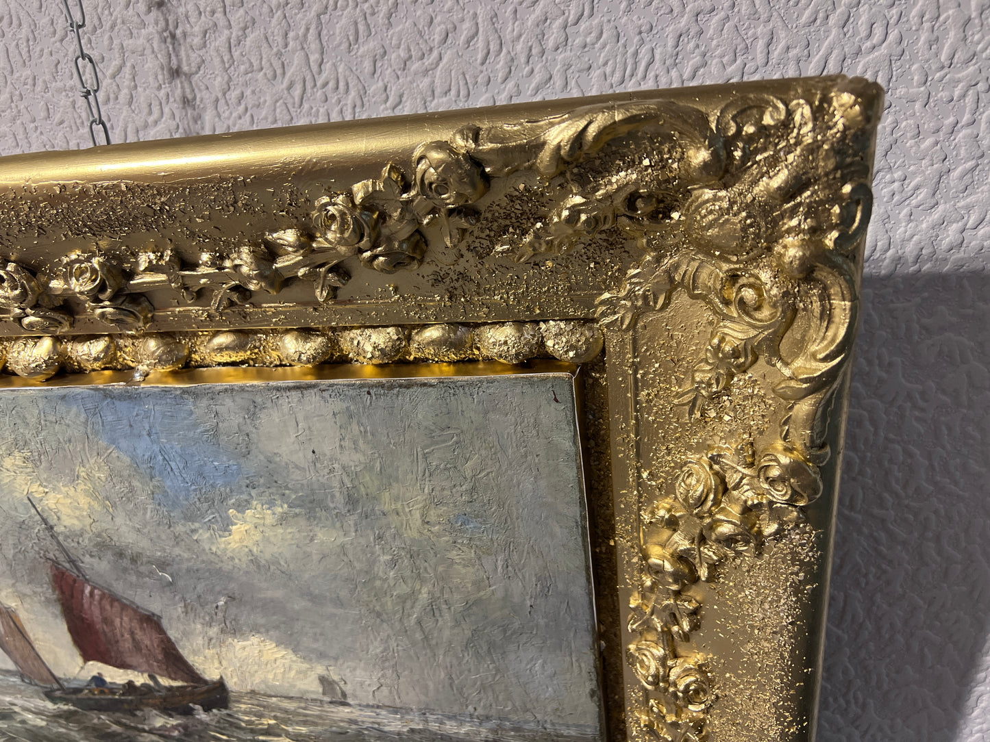 HANS WACKER-ELSEN Germany (1868-1958) Antique oil on canvas Seascape, Gold Frame