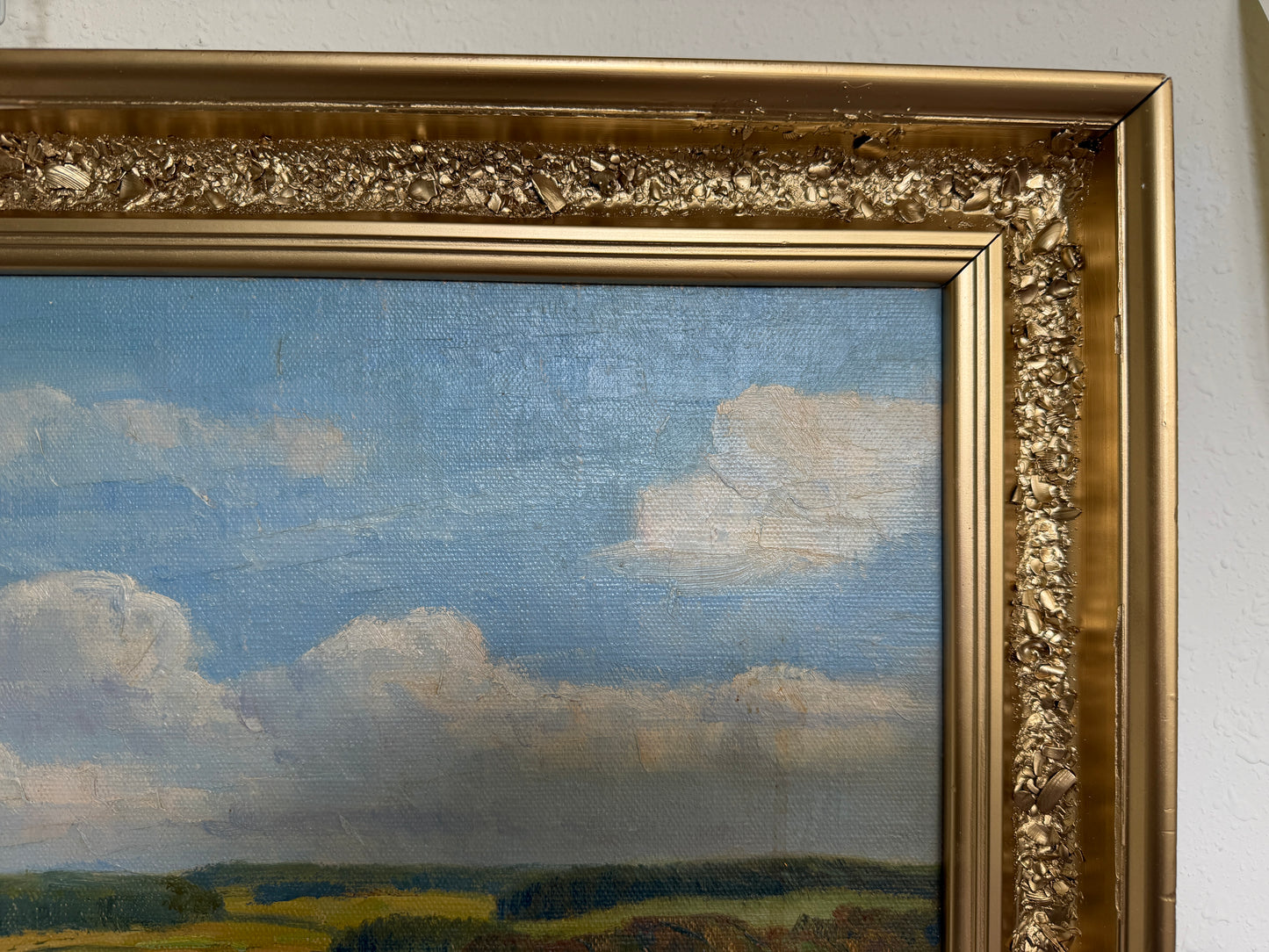 Henrik Gamst Jespersen (1853-1936) Danish Antique Harvest Landscape Oil Painting