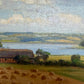 Henrik Gamst Jespersen (1853-1936) Danish Antique Harvest Landscape Oil Painting