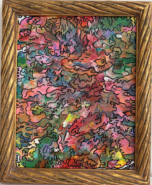 Serg Graff "Wonder Tangle=II" Abstract Acrylic Painting Framed Outsider Art COA