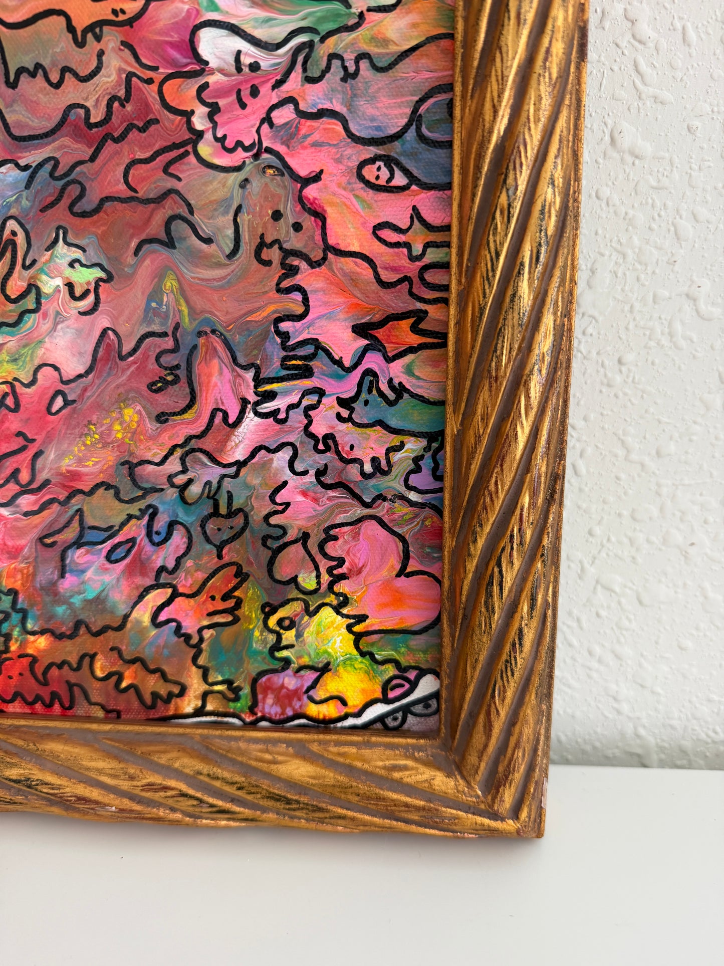 Serg Graff "Wonder Tangle=II" Abstract Acrylic Painting Framed Outsider Art COA