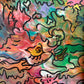 Serg Graff "Wonder Tangle=II" Abstract Acrylic Painting Framed Outsider Art COA