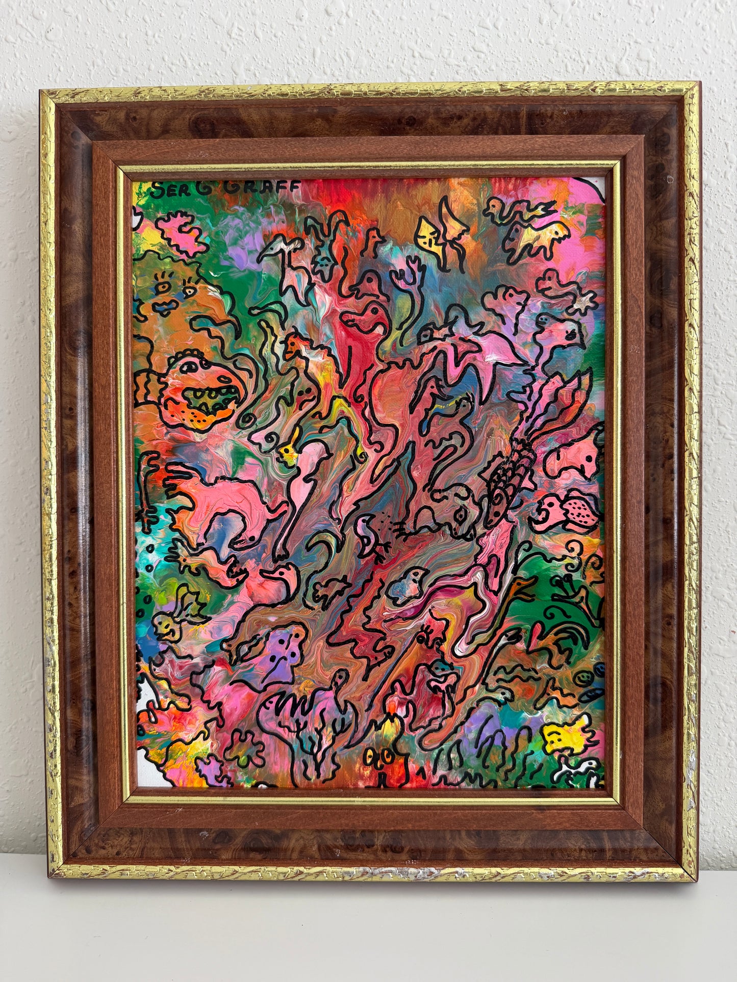 Serg Graff "Wonder Tangle=I" Abstract Acrylic Painting Framed Outsider Art COA (Copy)