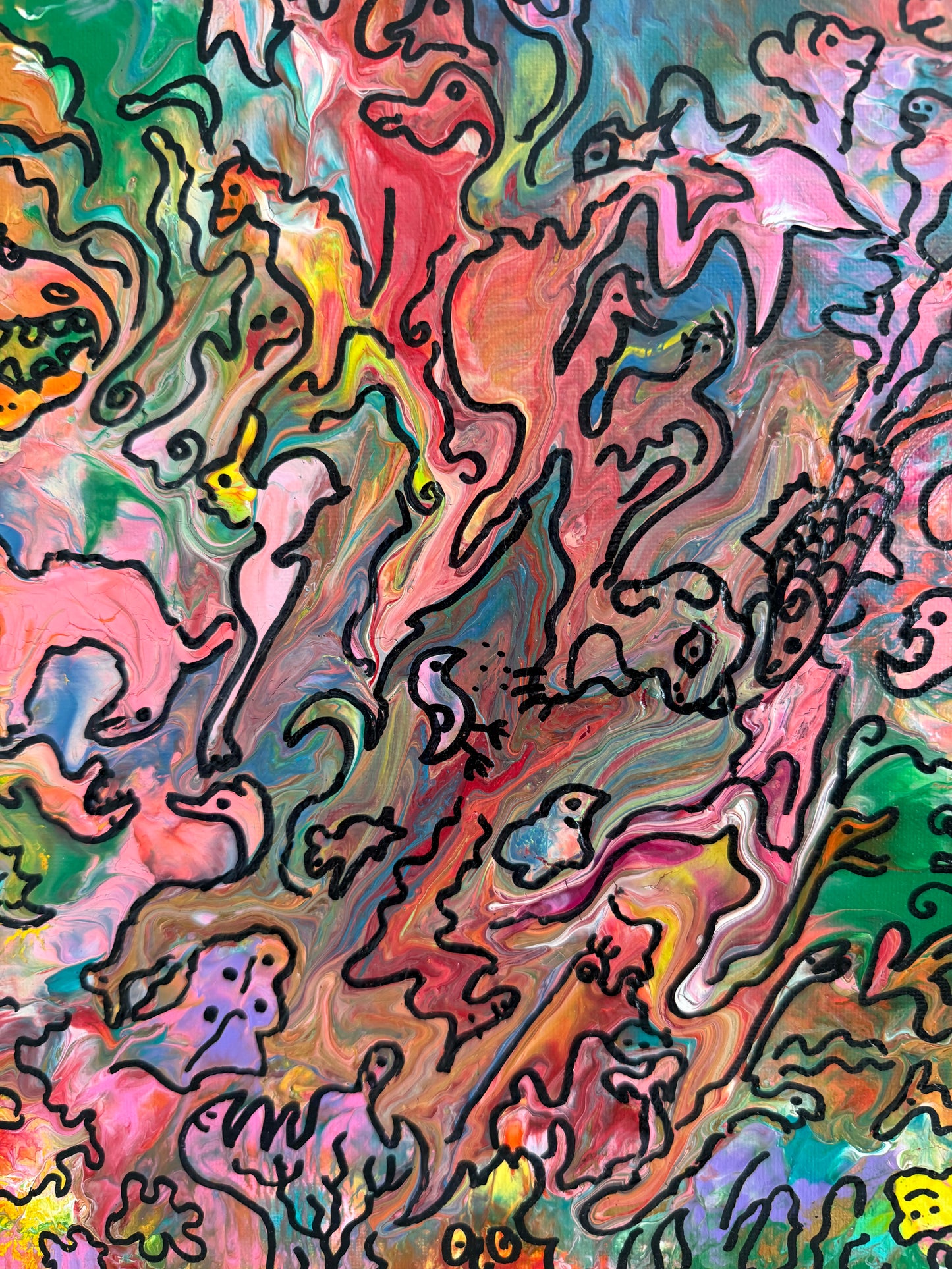 Serg Graff "Wonder Tangle=I" Abstract Acrylic Painting Framed Outsider Art COA (Copy)