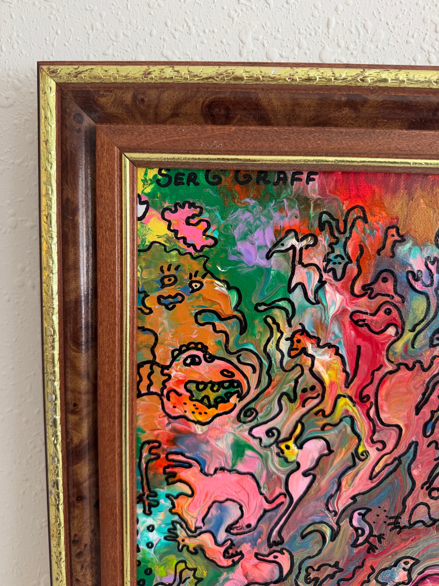 Serg Graff "Wonder Tangle=I" Abstract Acrylic Painting Framed Outsider Art COA (Copy)