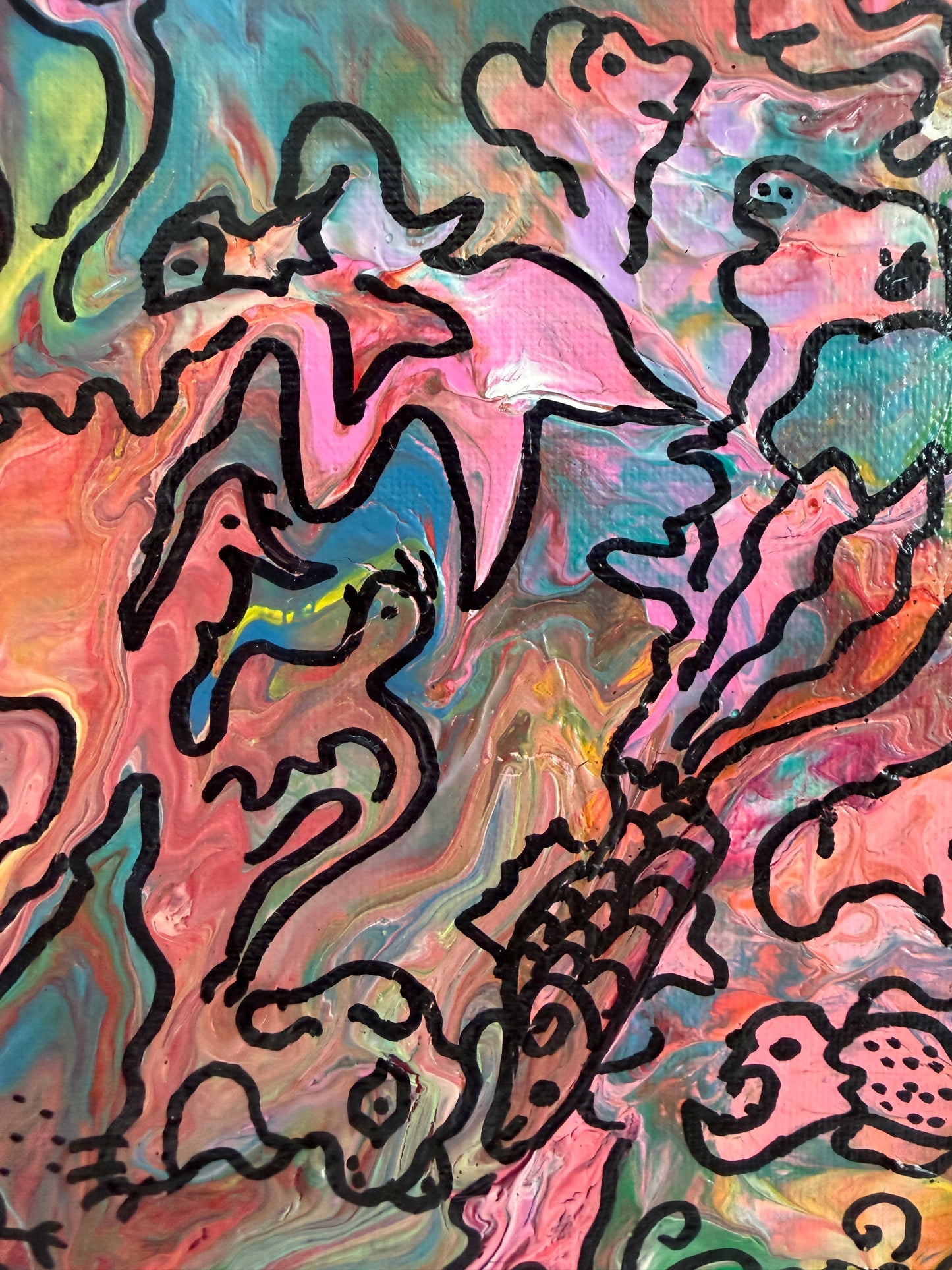 Serg Graff "Wonder Tangle=I" Abstract Acrylic Painting Framed Outsider Art COA (Copy)