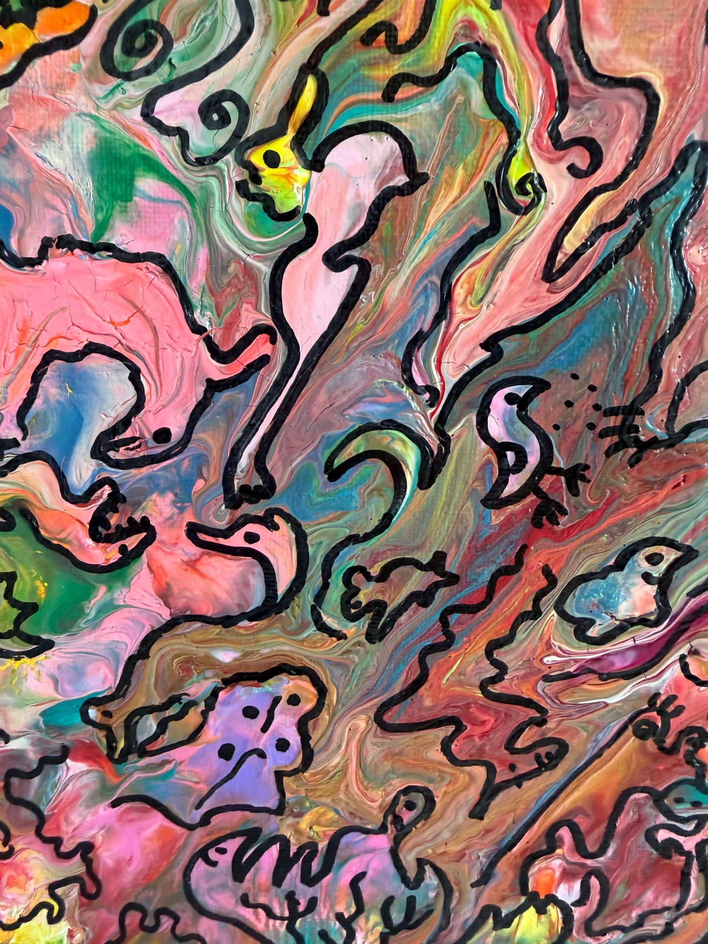 Serg Graff "Wonder Tangle=I" Abstract Acrylic Painting Framed Outsider Art COA (Copy)