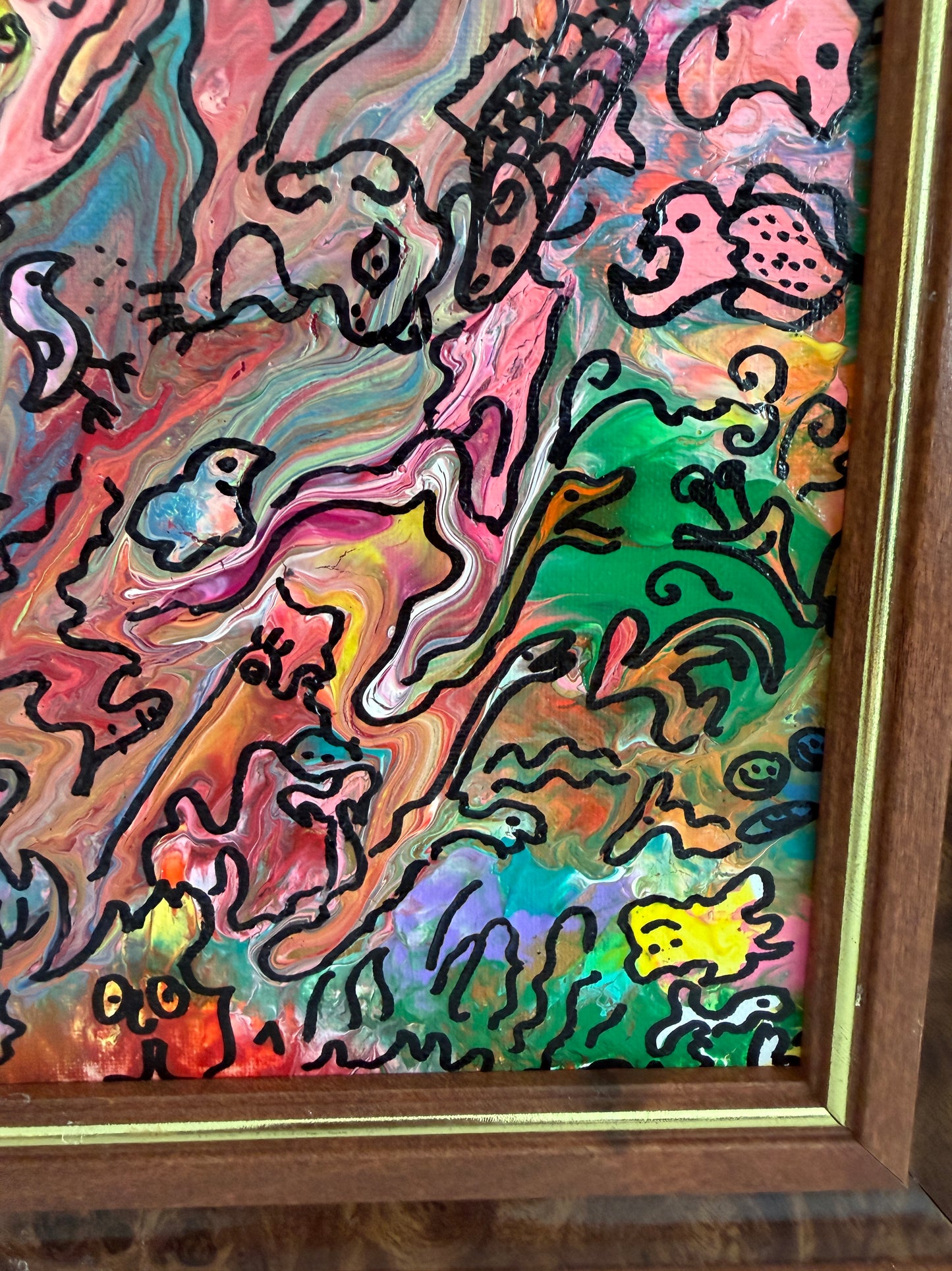 Serg Graff "Wonder Tangle=I" Abstract Acrylic Painting Framed Outsider Art COA (Copy)