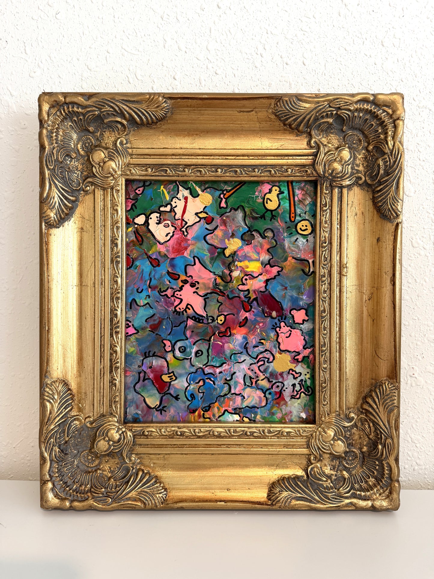 Serg Graff "The Beauty" Abstract Acrylic Painting Framed Outsider Art COA