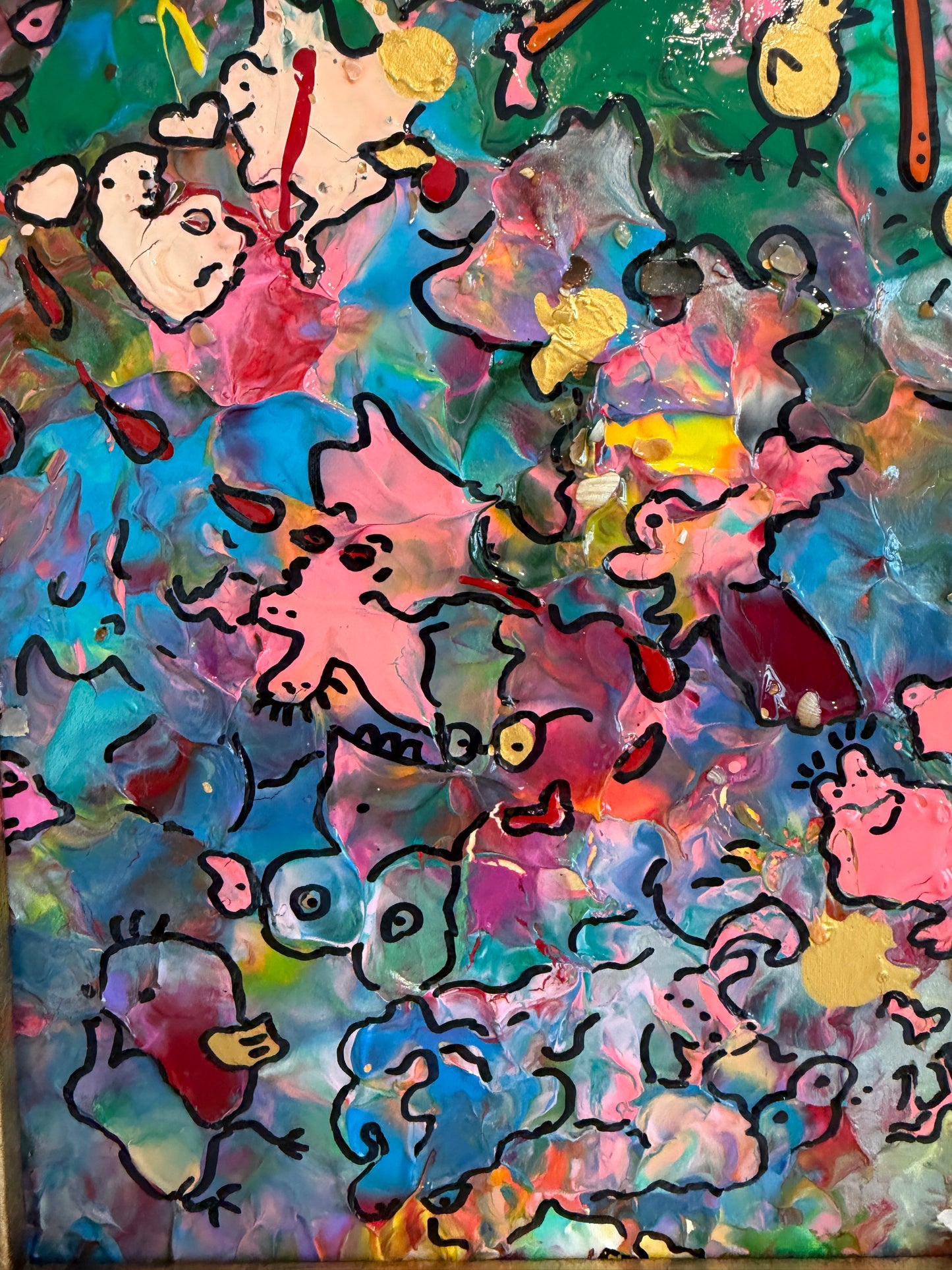 Serg Graff "The Beauty" Abstract Acrylic Painting Framed Outsider Art COA
