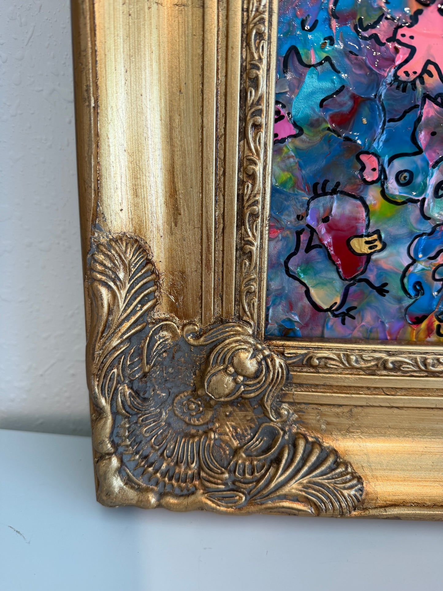Serg Graff "The Beauty" Abstract Acrylic Painting Framed Outsider Art COA