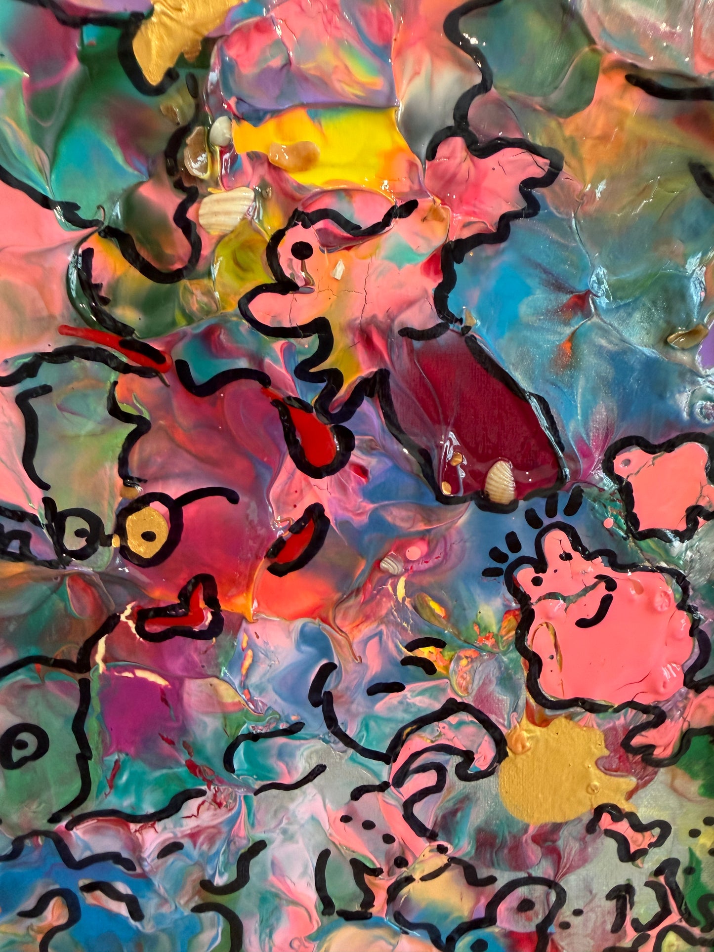 Serg Graff "The Beauty" Abstract Acrylic Painting Framed Outsider Art COA