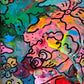 Serg Graff "Where's Mr Man" Abstract Acrylic Painting Framed Outsider Art COA