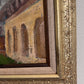 Vintage Russian Oil Painting – Medieval Tower with Hand-Decorated Frame Unsigned