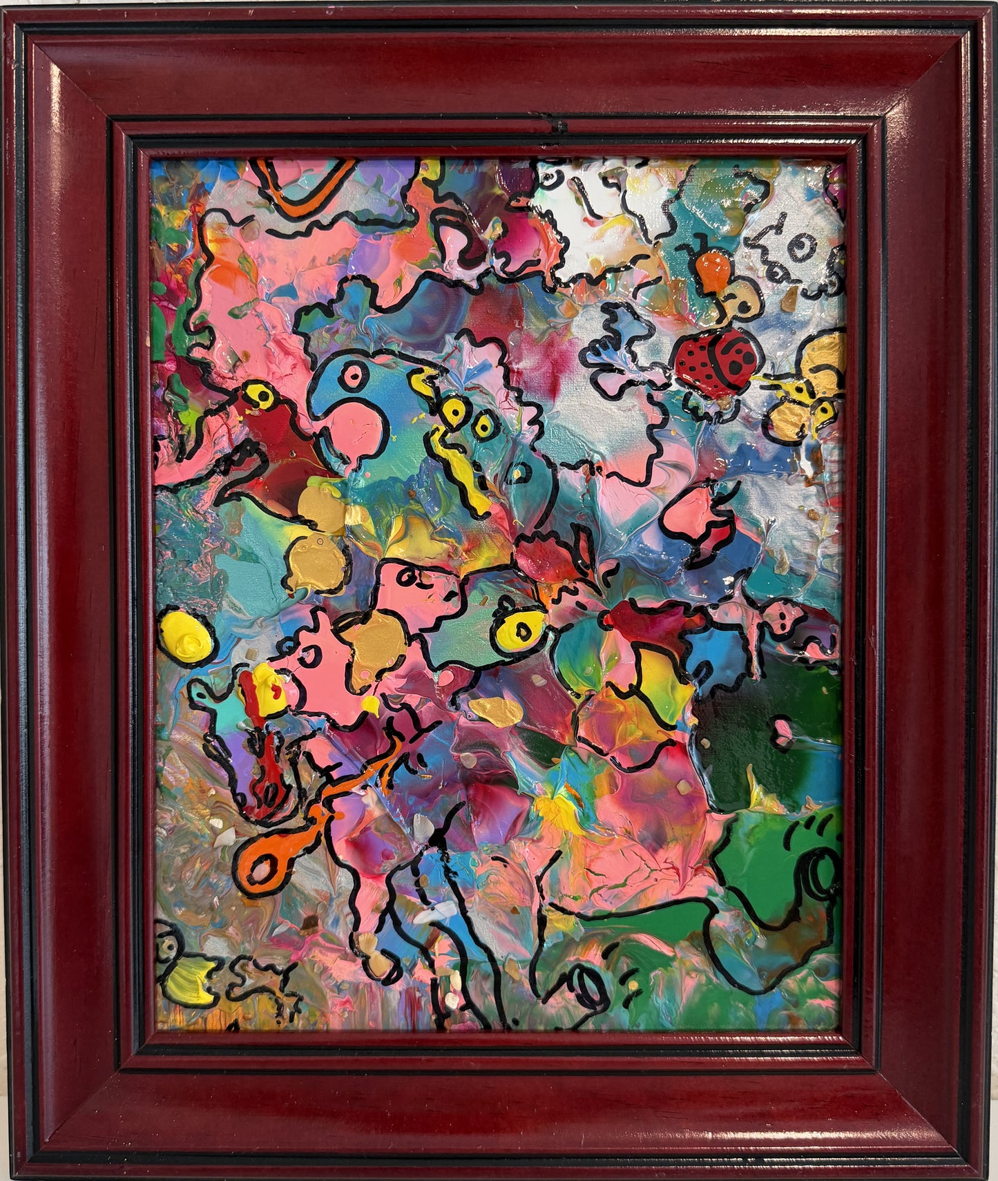 Serg Graff "Gallop, Little Horse!" Abstract Painting Framed Outsider Art COA