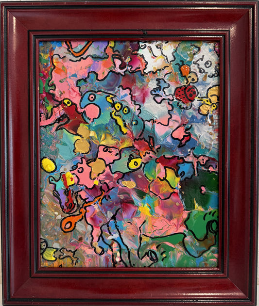 Serg Graff "Gallop, Little Horse!" Abstract Painting Framed Outsider Art COA
