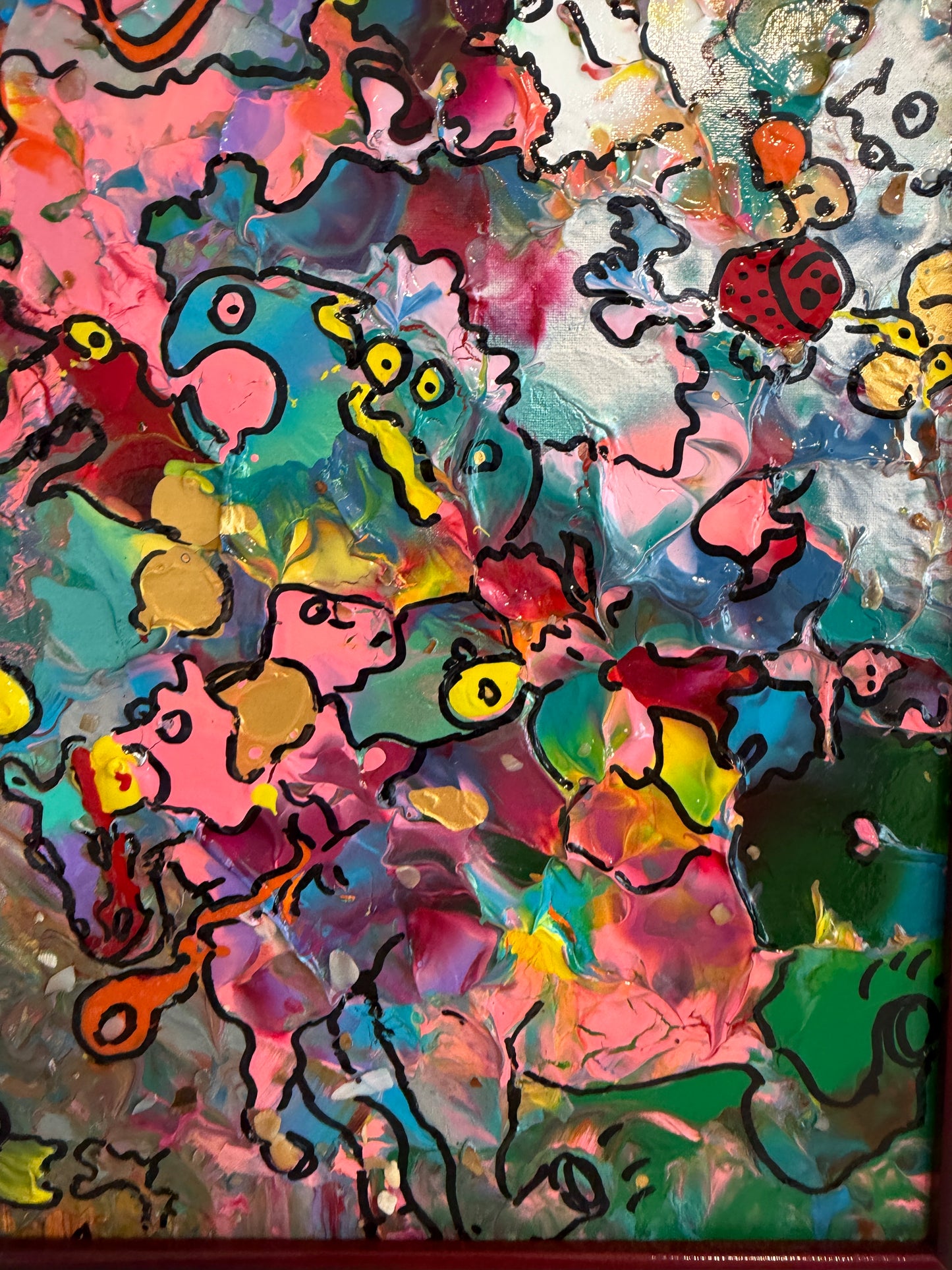 Serg Graff "Gallop, Little Horse!" Abstract Painting Framed Outsider Art COA