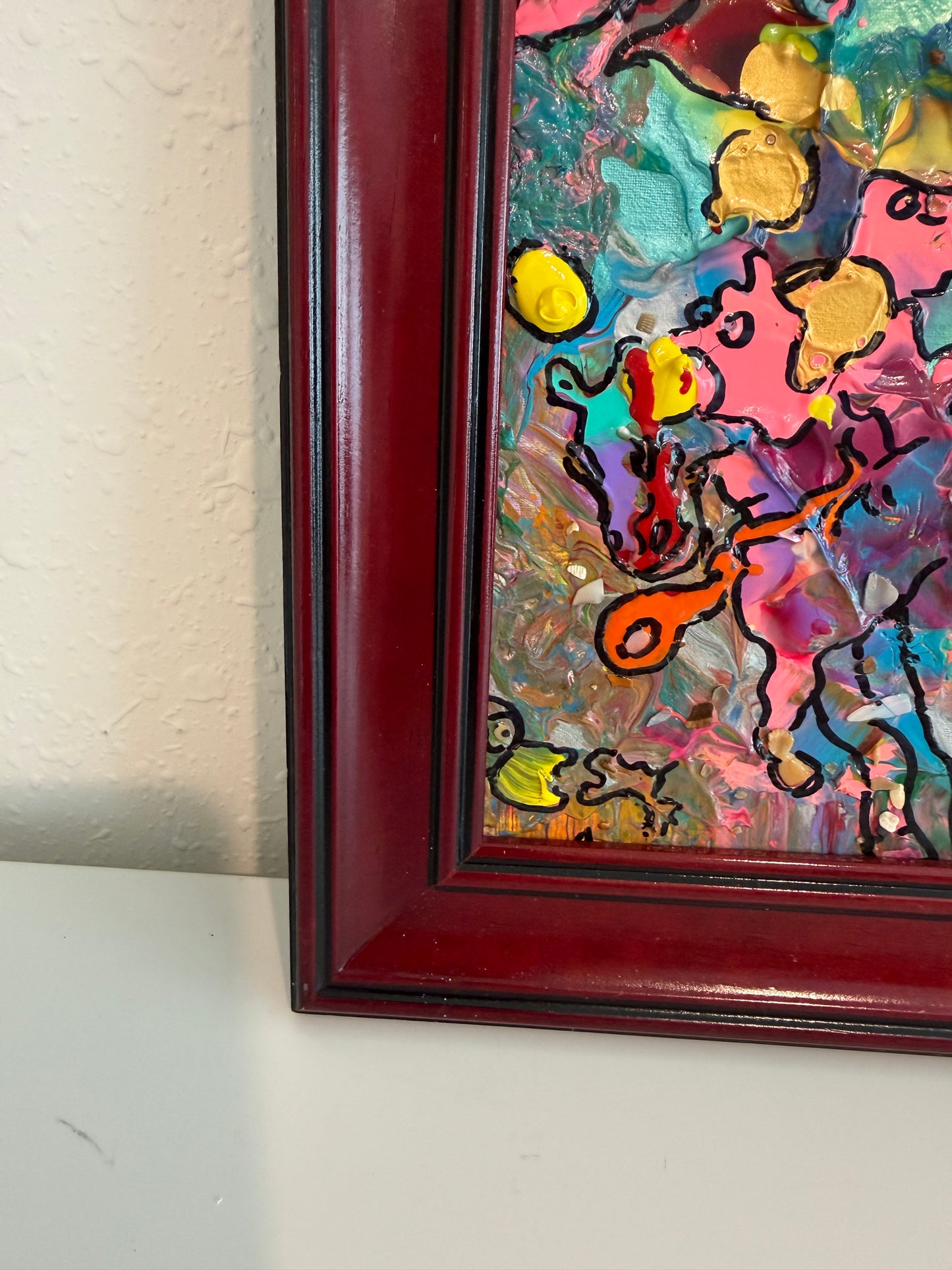 Serg Graff "Gallop, Little Horse!" Abstract Painting Framed Outsider Art COA