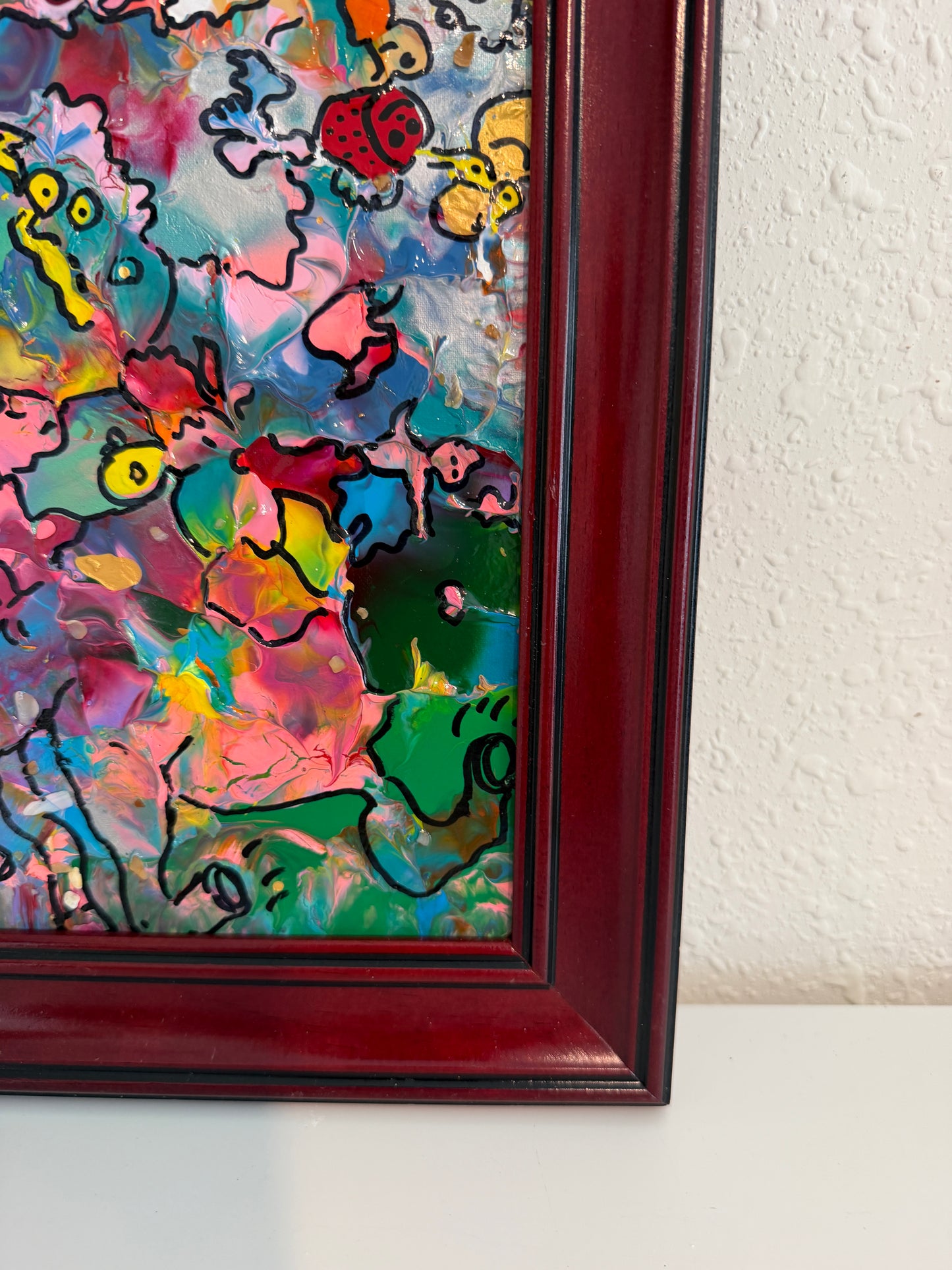 Serg Graff "Gallop, Little Horse!" Abstract Painting Framed Outsider Art COA