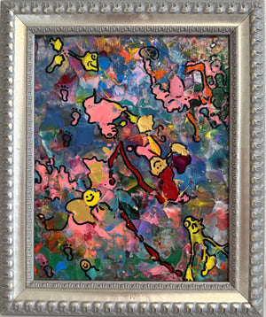 Serg Graff "Whose Tracks" Abstract Painting Framed Outsider Art COA