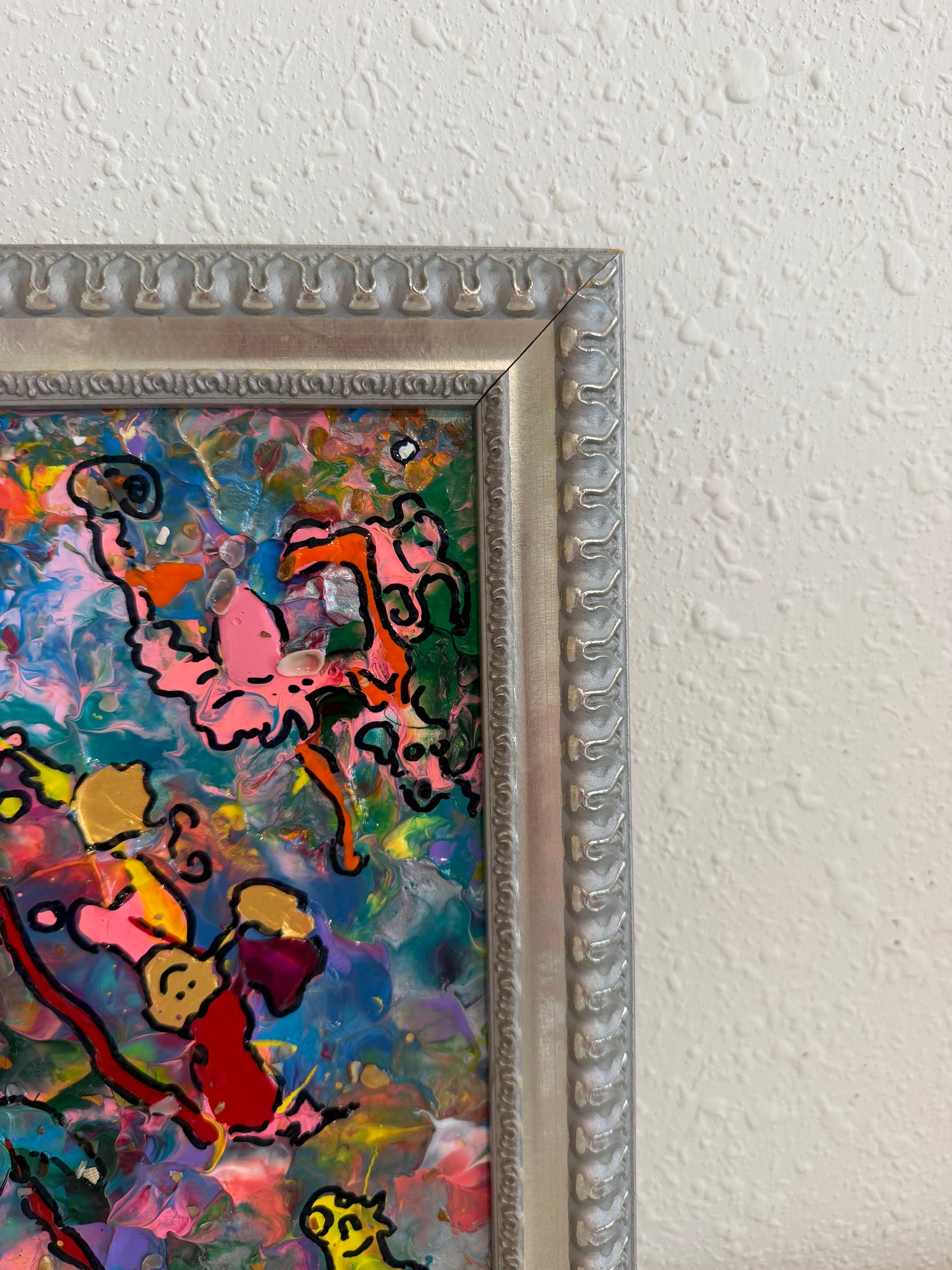 Serg Graff "Whose Tracks" Abstract Painting Framed Outsider Art COA