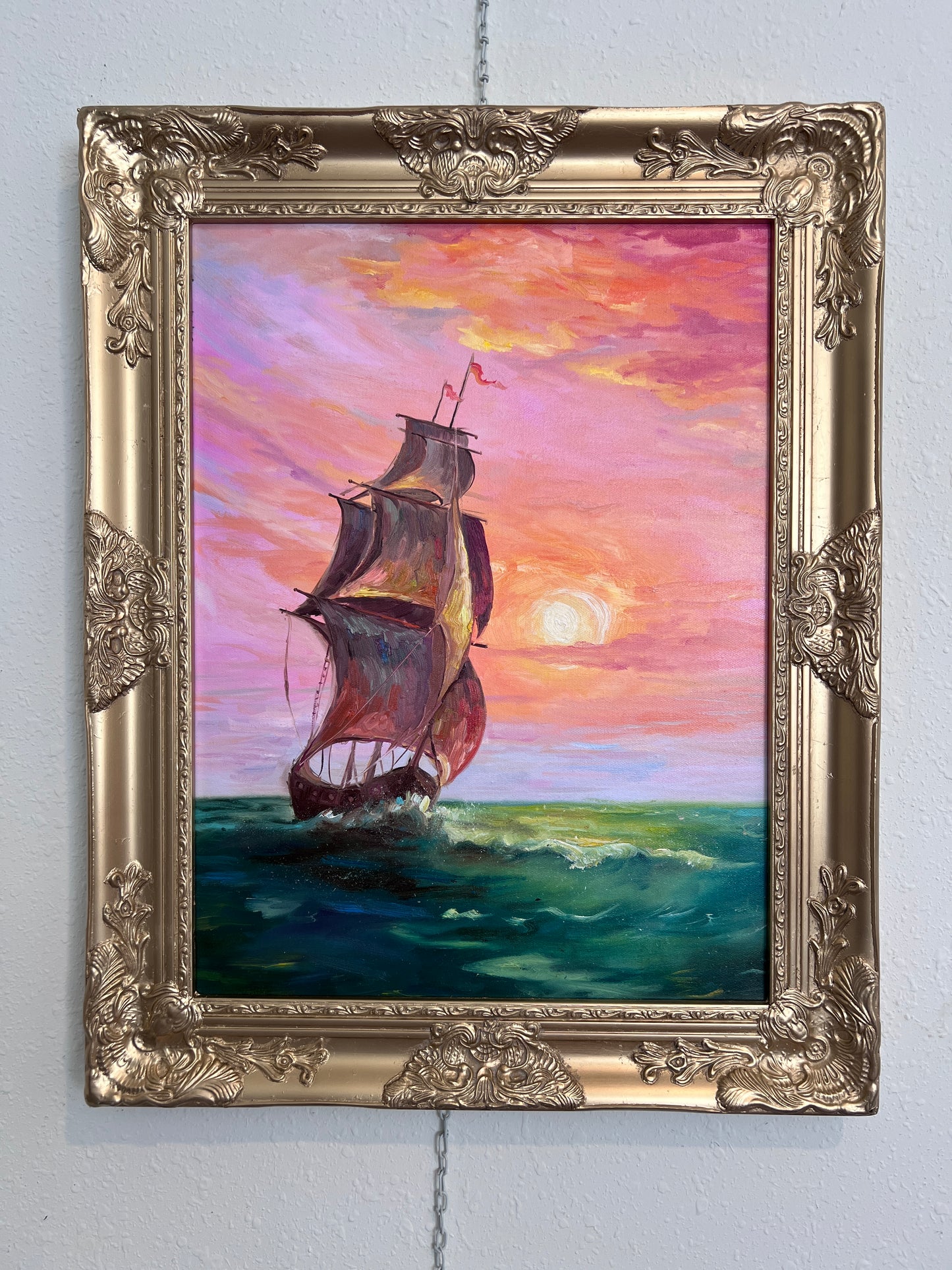 "The Flying Dutchman" – Original Oil Painting on canvas, Seascape by Serg Graff