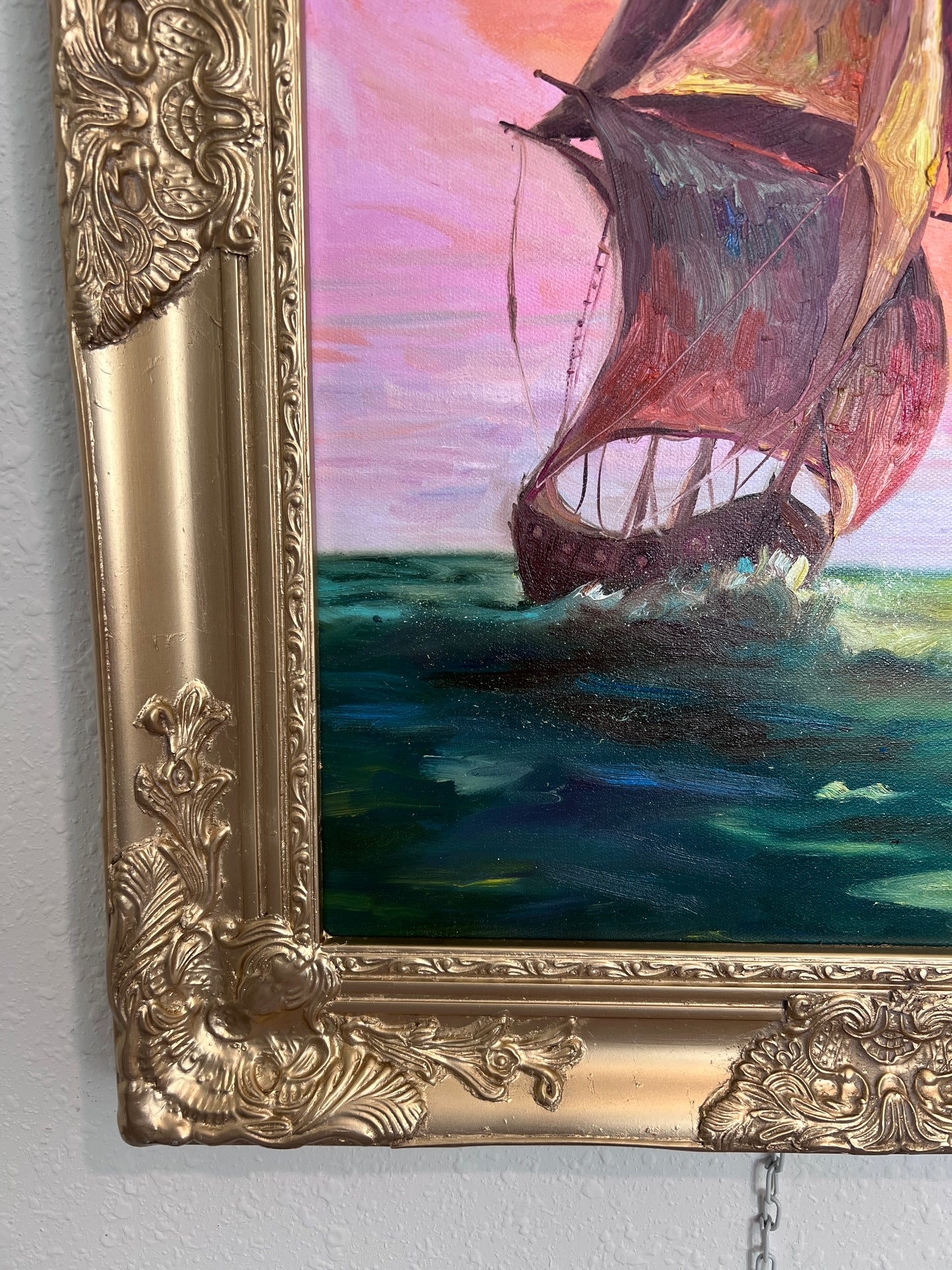 "The Flying Dutchman" – Original Oil Painting on canvas, Seascape by Serg Graff