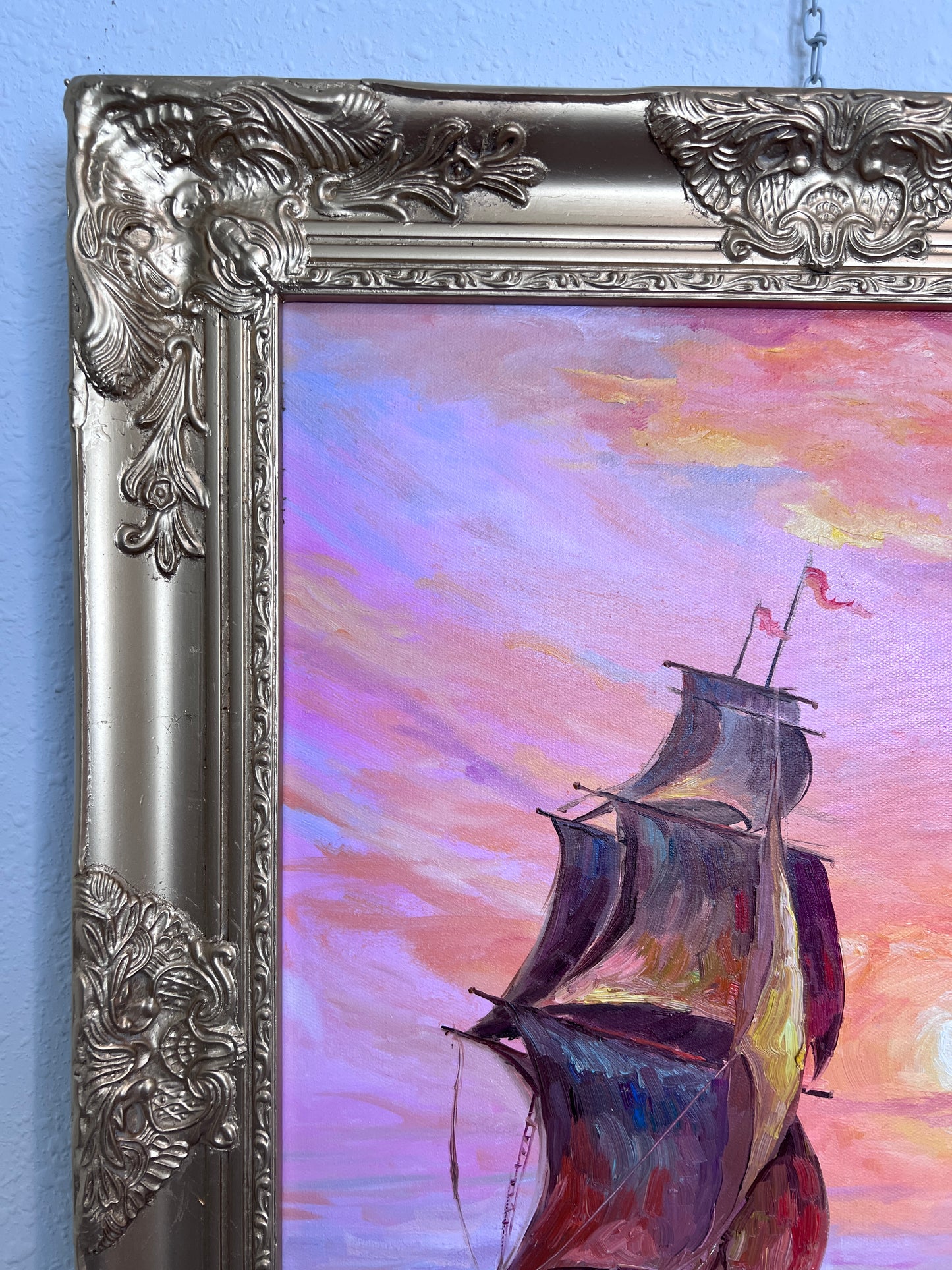 "The Flying Dutchman" – Original Oil Painting on canvas, Seascape by Serg Graff