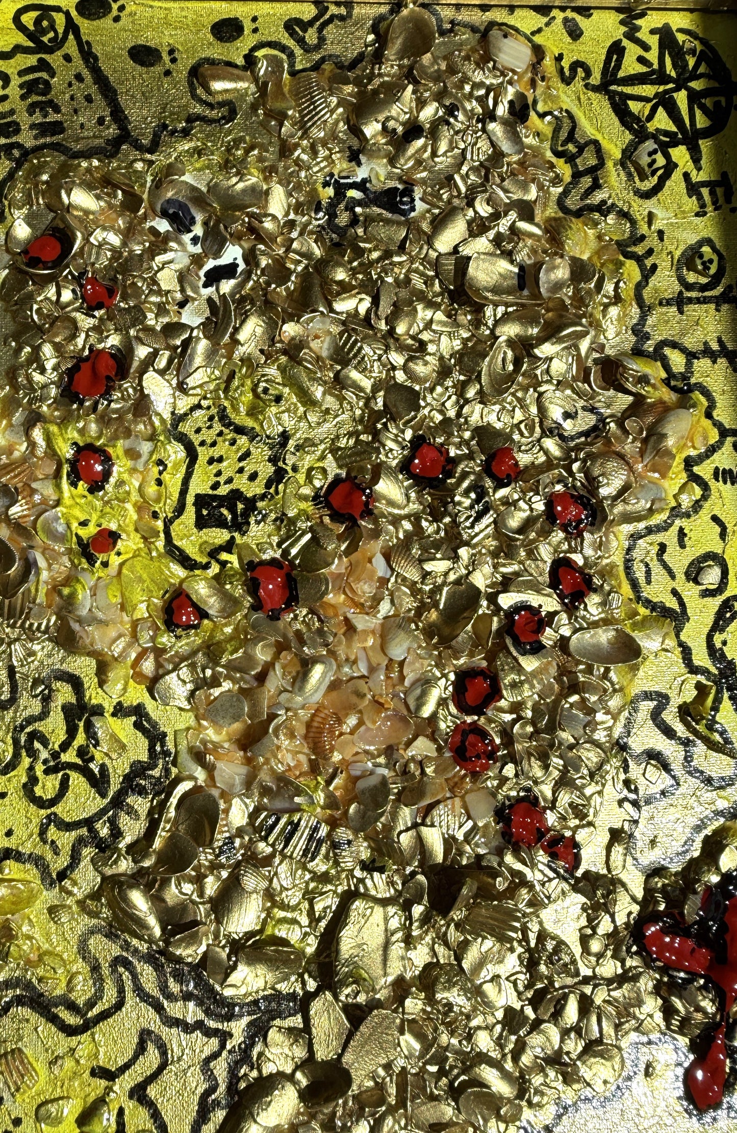 Serg Graff "The Pirate Gold Map Original Mixed Media Shell Painting Treasure Art