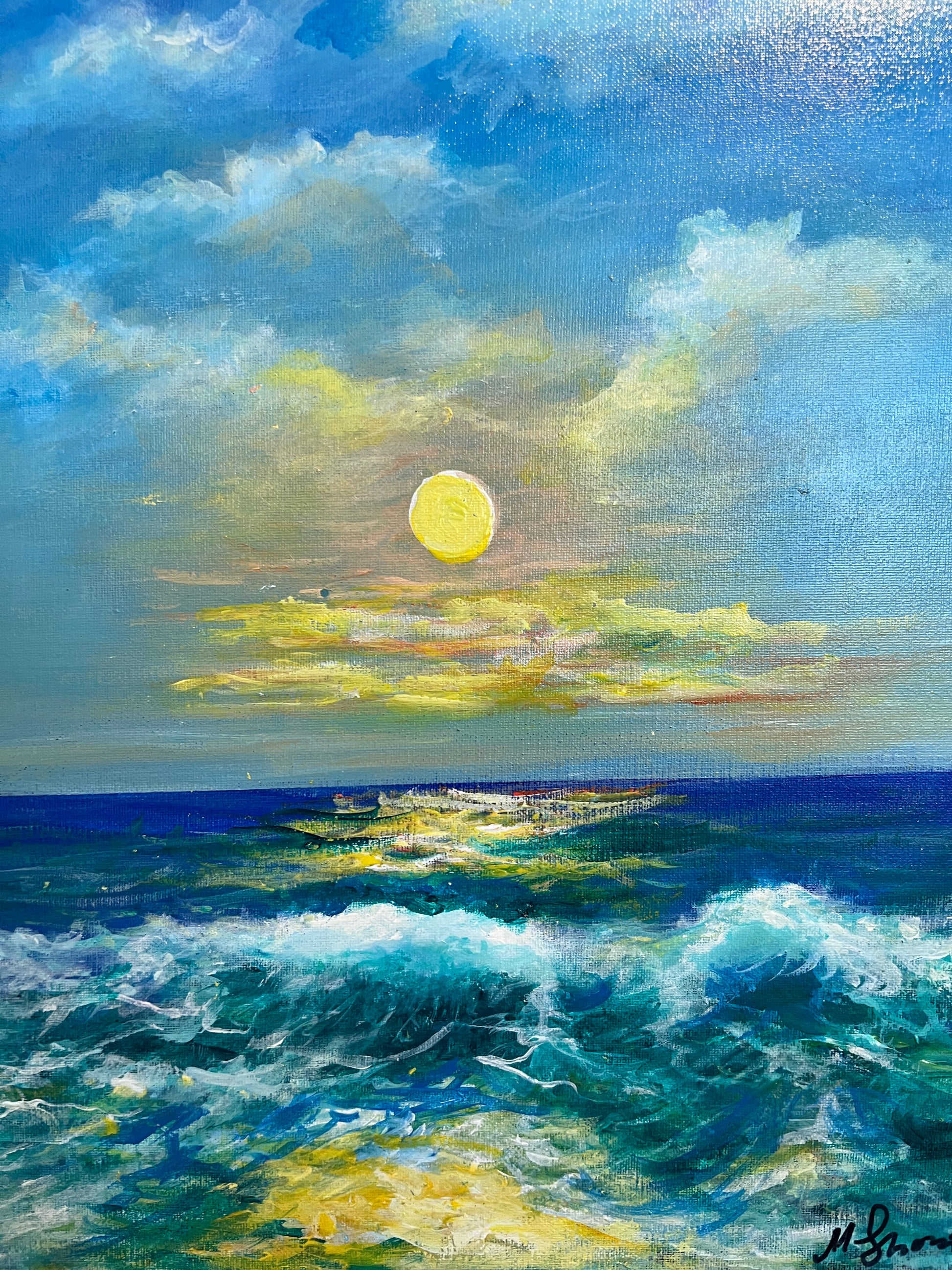 Seascape by Max Shekhter (b. 1938) – Original American Oil Painting on canvas